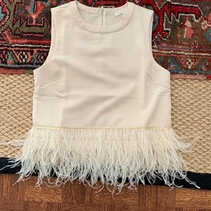 Cream blouse with trim